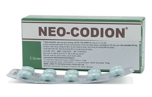 Thuốc ho pháp viên màu xanh neocodion tốt không? Giá tiền và thành phần 