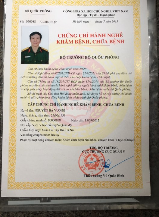 Bác sĩ Nguyễn Bá Vưỡng - Chuyên gia bệnh xương khớp, cột sống 